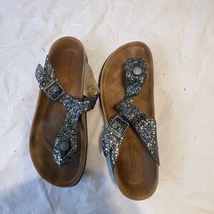 Sparkly Silver Buckle Sandals